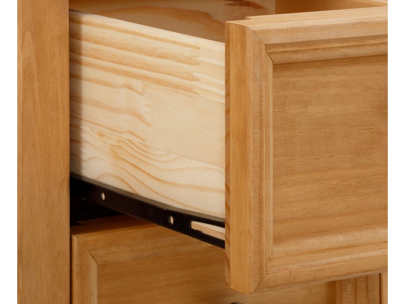 Armário estante rustico de madeira maciça acabamento em cera com 4 gavetas 1 porta e nichos com prateleiras | Athenas
